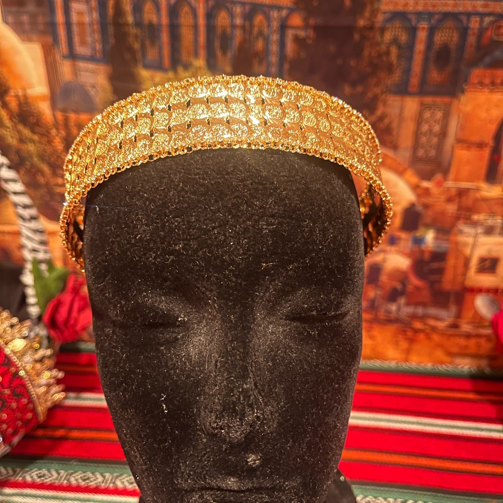 Gold Beaded lira 3 layer  Headband